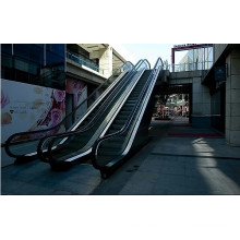 Escalera mecánica al aire libre con barandilla de vidrio de seguridad